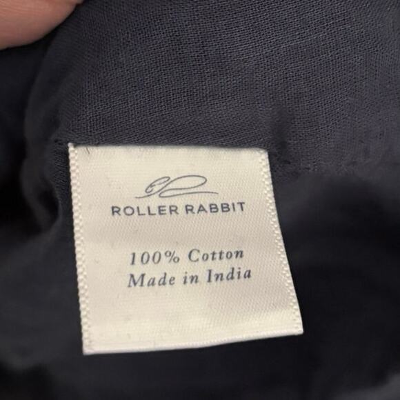 Roberta Roller Rabbit 100% Navy Blue Embroidered Tunic Blouse Mini Dress Size XS - Picture 3 of 4